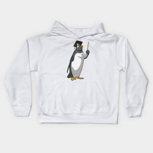 Penguin as Teacher with Pointer Kids Hoodie